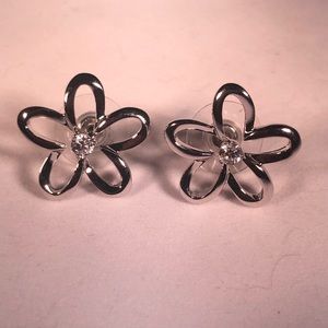 CZ Flower Design Earrings